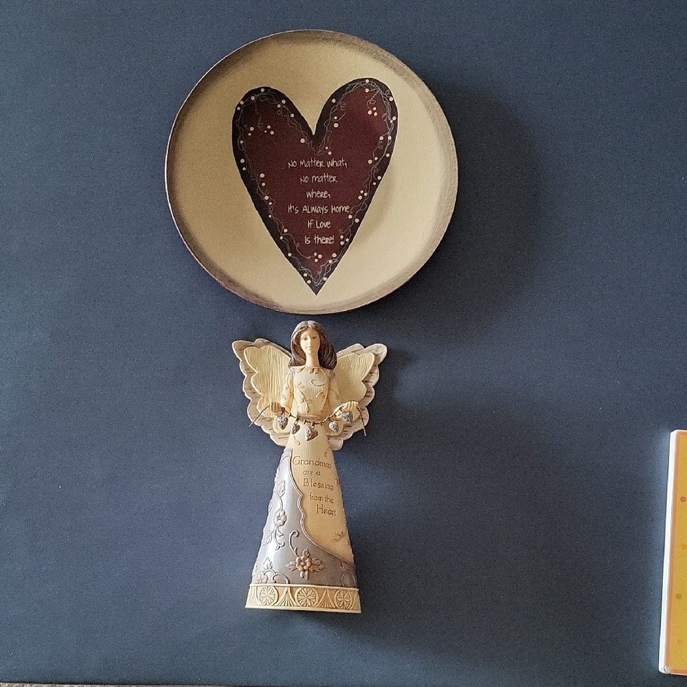 Grandma Angel & Decorative Heart Plate